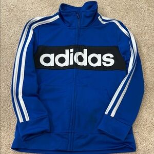 Adidas Royal Blue Jacket with Silver Stripes